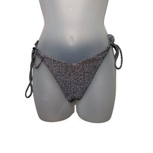 South Beach Metallic String Bikini Bottoms Sparkle Glitter Tie Side Size 6 Beach